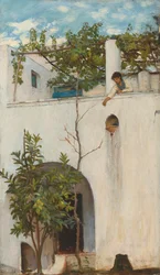 Dame sur un balcon, Capri